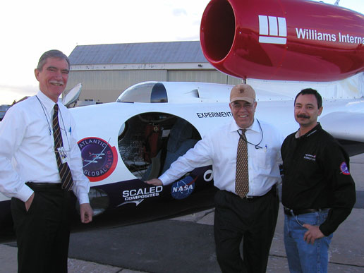 NASA Acting Administrator Fred Gregory with GlobalFlyer