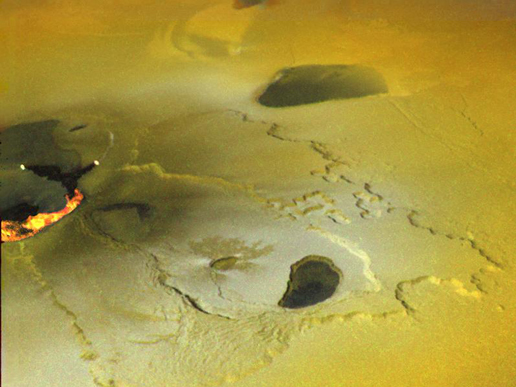 Volcanic eruption on Jupiter's moon Io