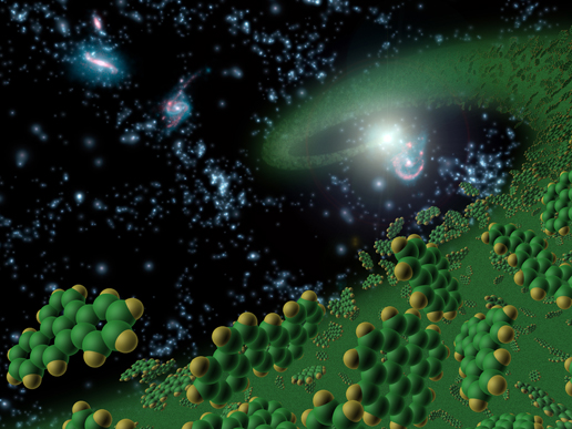 Complex organic molecules, known as polycyclic aromatic hydrocarbons