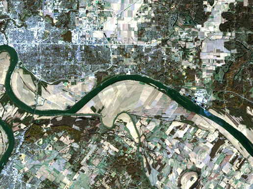 Tornado's path in Nov. 2005 near the Ohio River