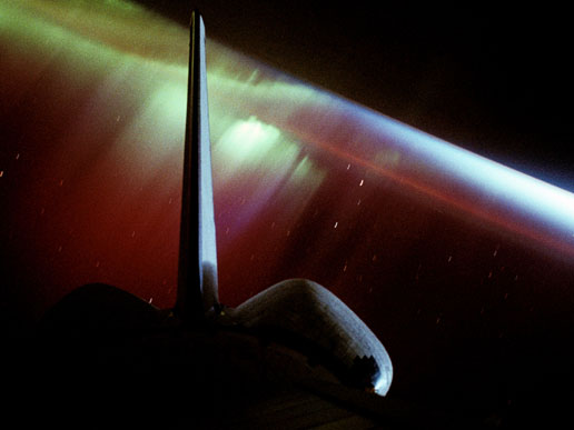 Time exposure of the Southern Lights photographed by the crew of STS-68. Time exposure of the Southern Lights photographed by the crew of STS-68.