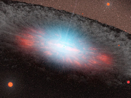 Artist's rendering of a supermassive black hole