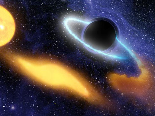 Supermassive black hole digests the remnants of a star.