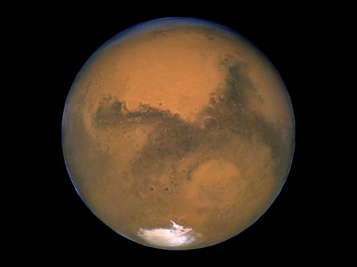 NASA's Hubble Space Telescope took this close-up of the red planet Mars