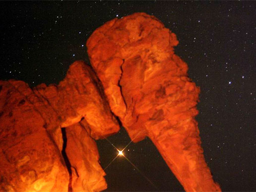 Mars Rising Behind Elephant Rock