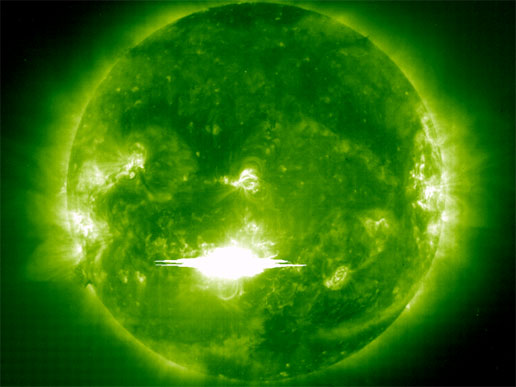SOHO image of massive solar flare SOHO image of massive solar flare