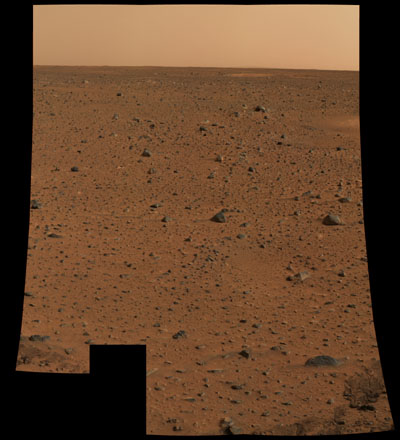 First full resolution image from Mars Exploration Rover Spirit panoramic camera, or pan cam